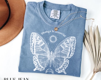 Butterfly Cottagecore Comfort Colors Shirt | Vintage Botanical Graphic Tee
