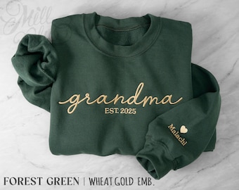 Embroidered Grandma Sweatshirt | Personalized with Grandkids Names