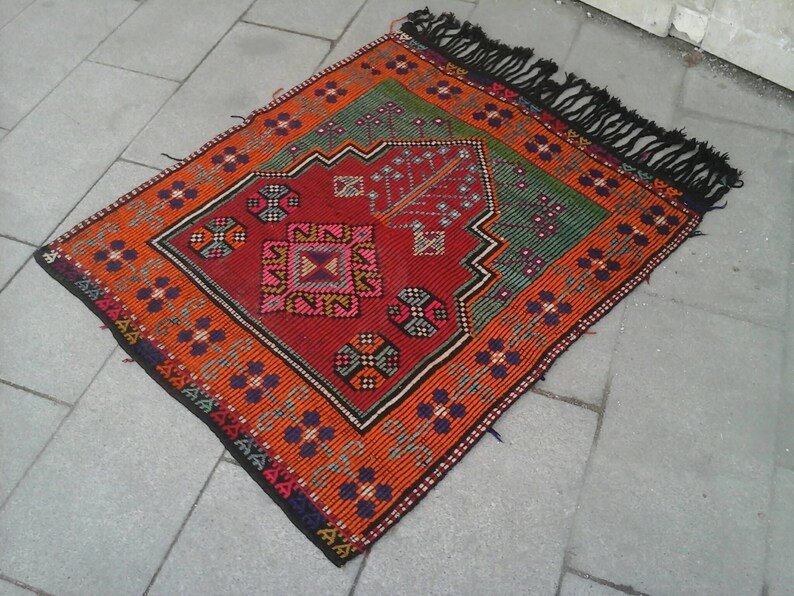 Farbstoff Vintage 3x3 Einzigartige 4 X Turkischen Decke 3 Kelim