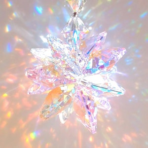 Austrian Crystal Suncatcher Rainbow Suncatcher Car Charm or Window Sun Catcher Suncatcher for Windows Rainbow Maker Crystal Star Prism