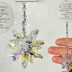 Personalized Memorial Suncatcher Crystal Suncatcher Memorial Gift Memorial Keepsake Personalized Suncatcher Crystal Cluster Sun Catcher