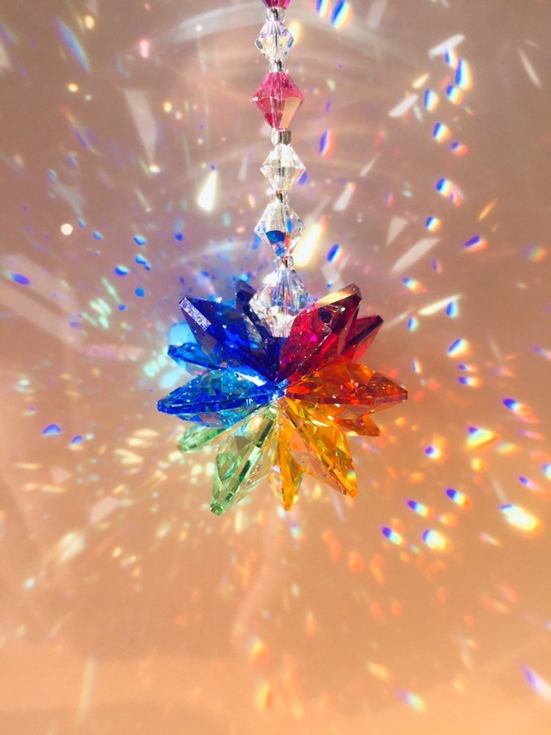 Swarovski Crystal Suncatcher Rainbow Suncatcher Car Charm or Etsy