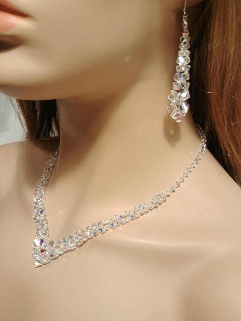 Swarovski Wedding Bridal Jewelry Set Swarovski Crystal AB Etsy