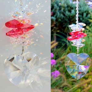 Heart Suncatcher Windows Suncatcher Car Charm Suncatcher Austrian Crystal Heart Sun Catcher Rainbow Maker Memorial Gift Remembrance Gift