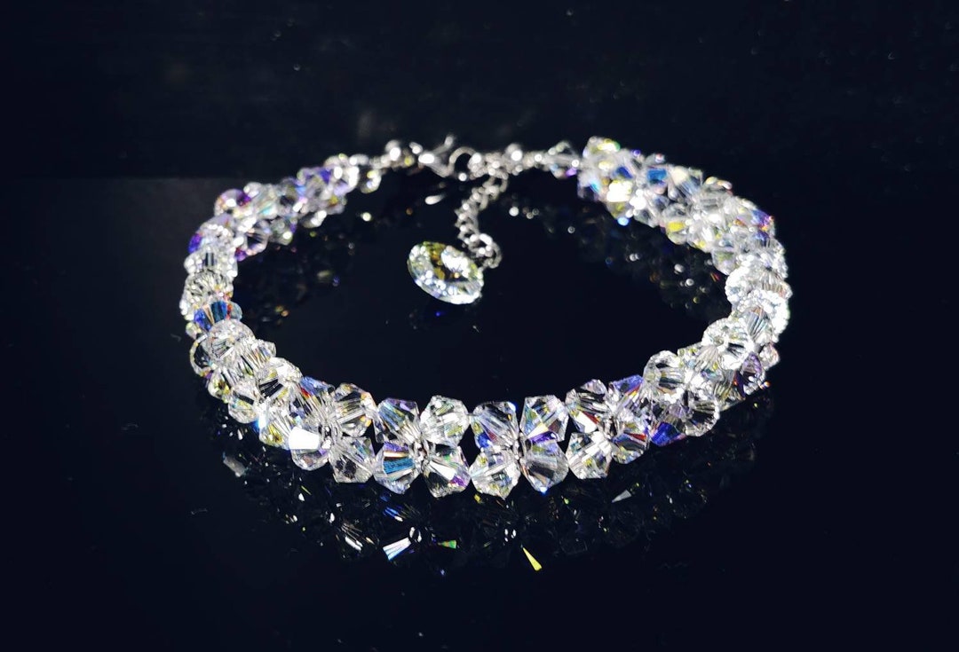 Crystal Bead Bracelet Crystal Bracelet Bridal Wedding Bridesmaid