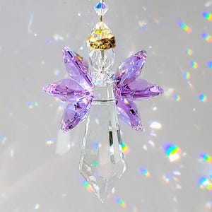 Crystal Suncatcher Guardian Angel Sun Catcher Austrian Crystal Rainbow Suncatcher Angel Prism Catcher Housewarming Gift Crystal Suncatcher