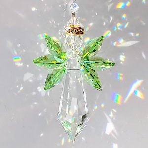Crystal Suncatcher Guardian Angel Sun Catcher Austrian Crystal Rainbow Suncatcher Angel Prism Catcher Housewarming Gift Crystal Suncatcher