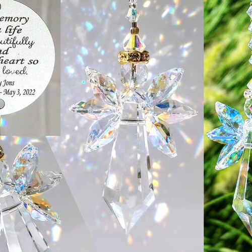 Attrape-soleil commémoratif personnalisé Attrape-soleil ange cadeau souvenir souvenir Attrape-soleil personnalisé