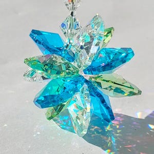 Austrian Crystal Suncatcher Rainbow Suncatcher Car Charm or Window Sun Catcher Suncatcher for Windows Rainbow Maker Blue Crystal Star Prism