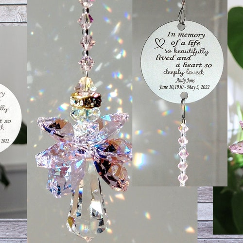 Attrape-soleil commémoratif personnalisé Attrape-soleil ange cadeau souvenir souvenir Attrape-soleil personnalisé