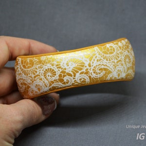 Brazalete de encaje de oro, joyería de flores de oro, pulsera de la niña de la flor, pulsera del cordón de oro, idea de regalos únicos, regalo de cumpleaños, joyería del día de las madres