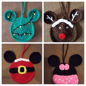 Mickey Mouse Themed Christmas Ornaments (set of 4)