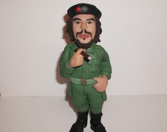 Che Guevara figurine - Iconic Revolutionary doll , miniature sculpture,hand made polymer clay figurine,home decor