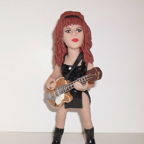 Figurine Poison Ivy. Les Crampes, poupée Rock Star, sculpture miniature, figurine en argile polymère faite à la main