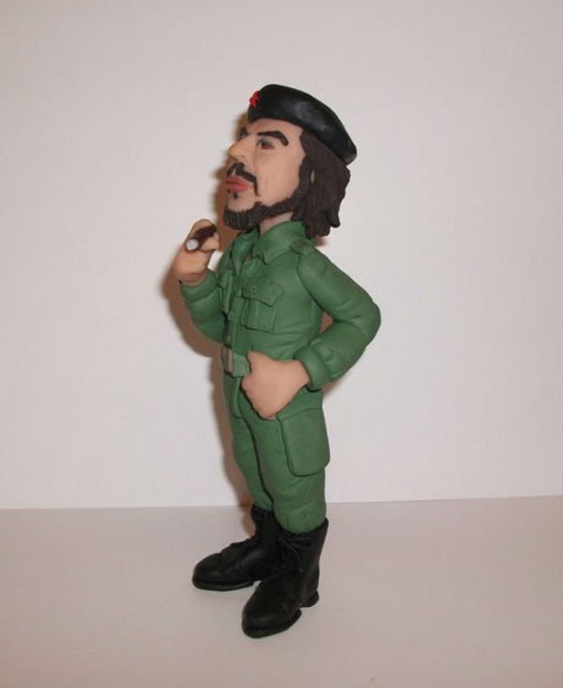 Che Guevara figurine Iconic Revolutionary doll , miniature sculpture,hand made polymer clay figurine,home decor image 3