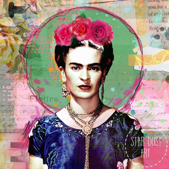 Wall Art Print, Frida Kahlo collage art