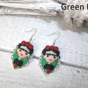 Mujer mexicana, artista mexicana, aretes de mujer, estilo boho, boho chic, reina de corazón, joyería hecha a mano, fimo, arcilla polimérica, regalo para ella imagen 6
