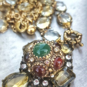 Unique Assemblage Necklace Chunky Crystal Necklace Statement Pendant Unique Assemblage Necklace Chunky Crystal Necklace Statement Pendant