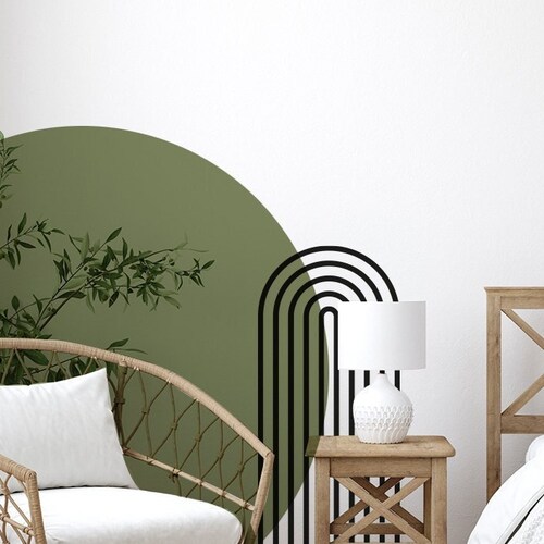 Abstract Circle Wall Decal Geometric Wall Stickers for Etsy