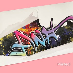Graffiti personalizzati, adesivi murali in carta strappata, murales graffiti