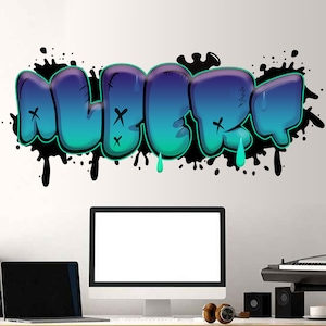Custom Wall Mural, Personalized Graffiti Wall Art Decal