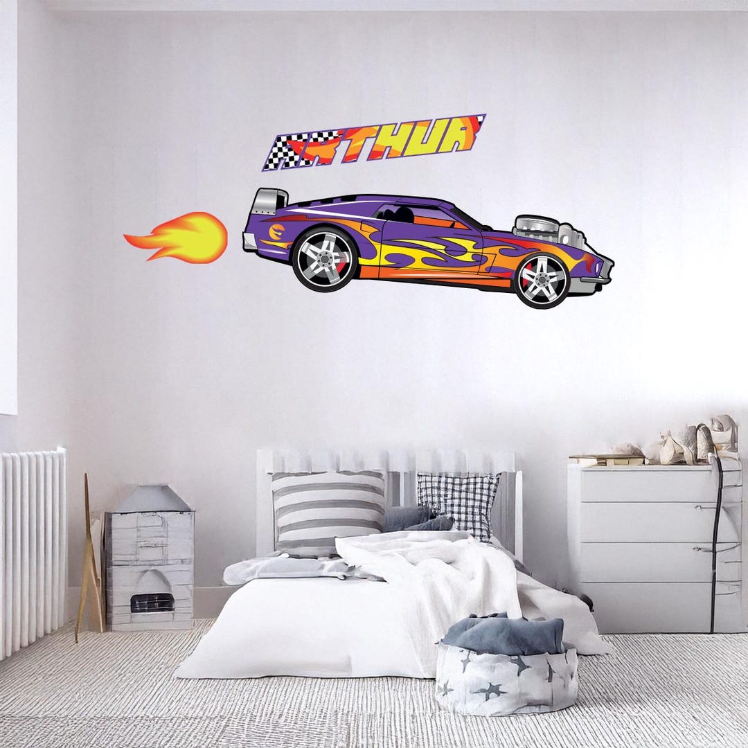 Sticker Racing Home Personalized Race Car Wall Sticker: Custom Room Decor - Etsy
