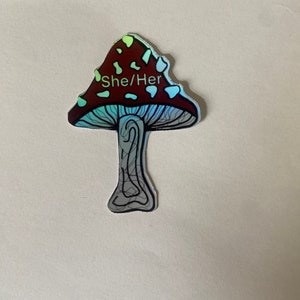 Pronoun Mushroom Sticker