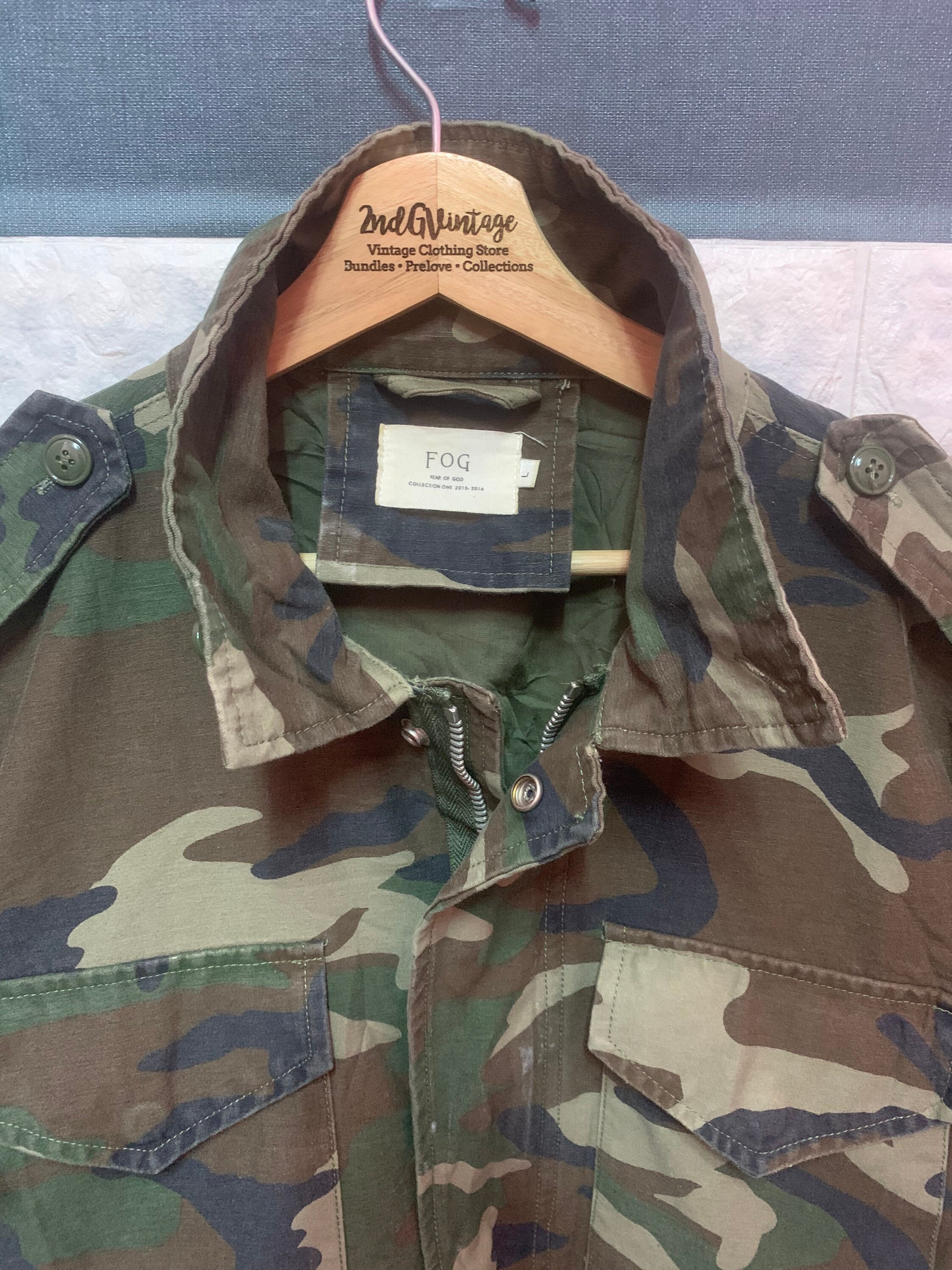 Fear of god camo jacket sale