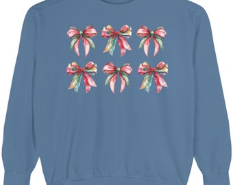 Sudadera con lazo Coquette de Toile de Jouy Suéter con lazo rojo Colores cómodos Estética femenina