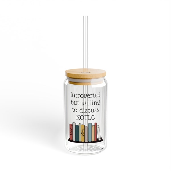 Introverted but willing to discuss KOTLC, Sophie, Keefe, Firefox, Lost Cities Sipper Glass, Bookish Tumbler, 16oz