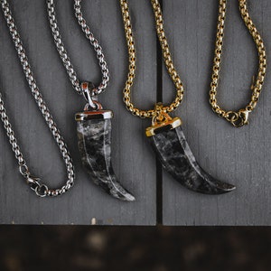 Tiger Claw Pendant & Chain Necklace / Available in Gold and Silver / 18K Stainless Steel / Men Women Chain Necklaces Gift / Unisex Jewelry