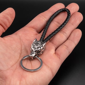 Wolf Head Keychain, G105KC, 1 1/4 Inch, Metal, Viking, Norse