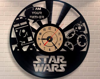 Star Wars Wall Clock, Vinyl Record Artwork, Decor For Sale, Decoration Gifts, Hanger Lot Crafts, Clock Music Gift Idea