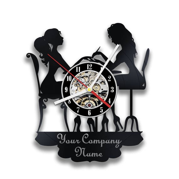 Nail art Vinyl record wall clock nail salon decor nail wall Etsy