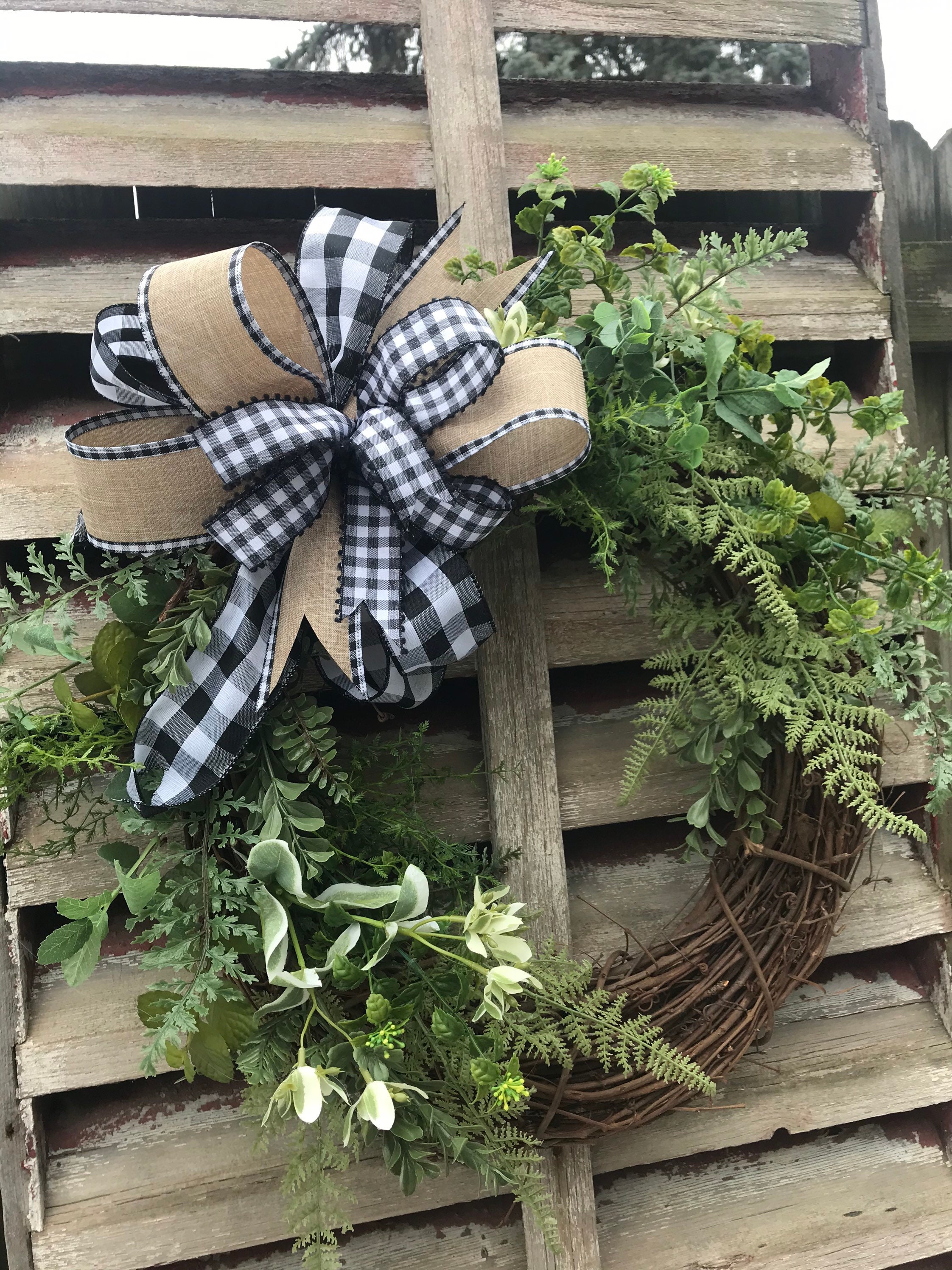 Everyday Green Wreath Greenery Wreath Spring Wreath Front Etsy