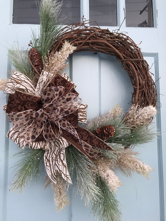 Pine All Winter Grapevine Wreath For Door Wreaths Wreaths Etsy