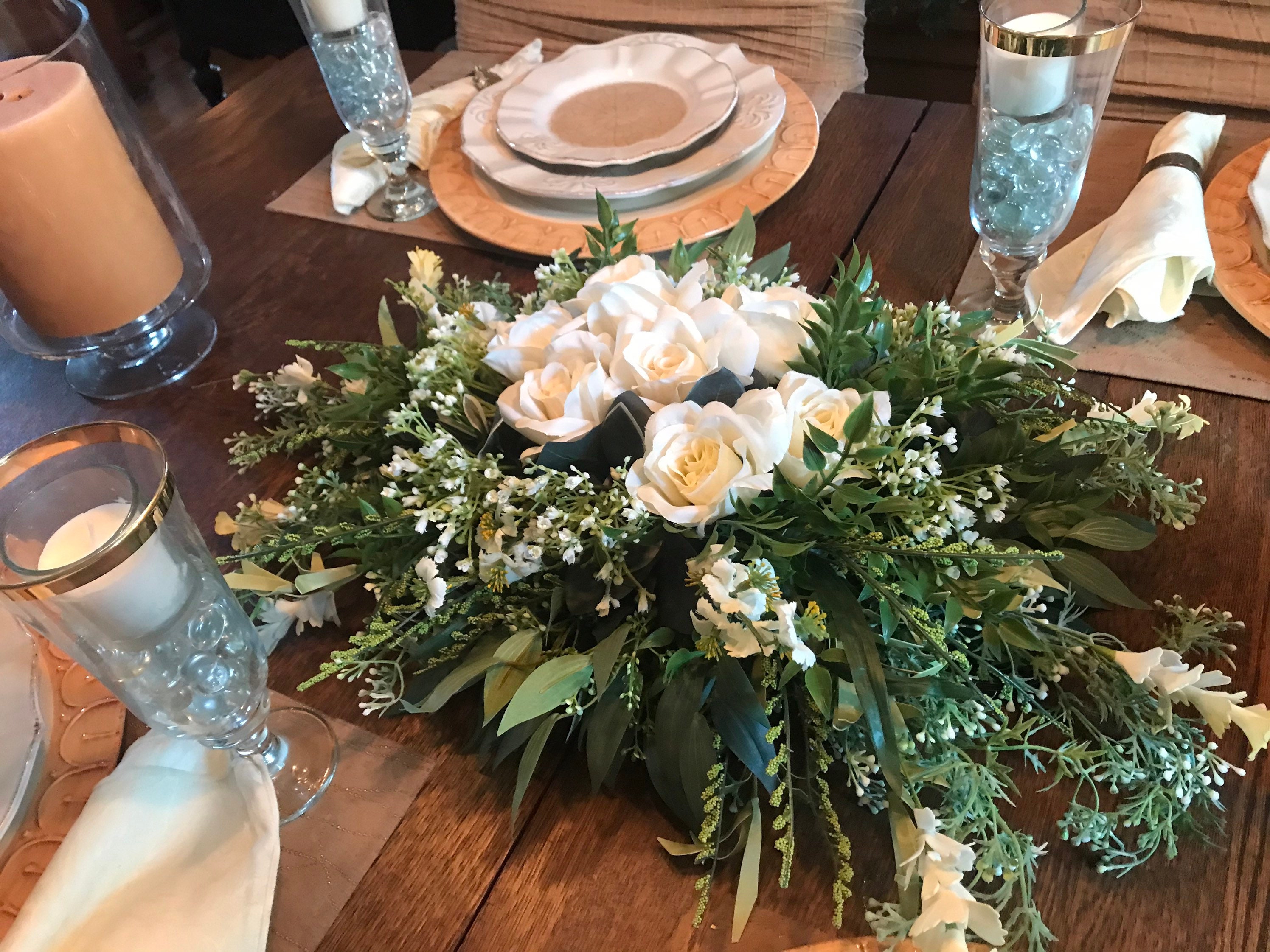 Wedding floral Centerpiece Head Table Centerpiece Reception Etsy