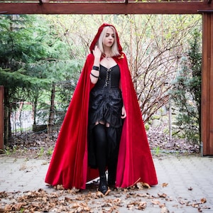 Hooded Cloak, Fantasy Cloak, Hooded Cape, Red Riding Hood, Medieval Cloak, Red Cloak, Bridal Cape