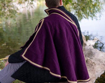 Renaissance One Shoulder Cape, Half Cape Decorated With Renaissance One Shoulder Cape, Half Cape Decorated With