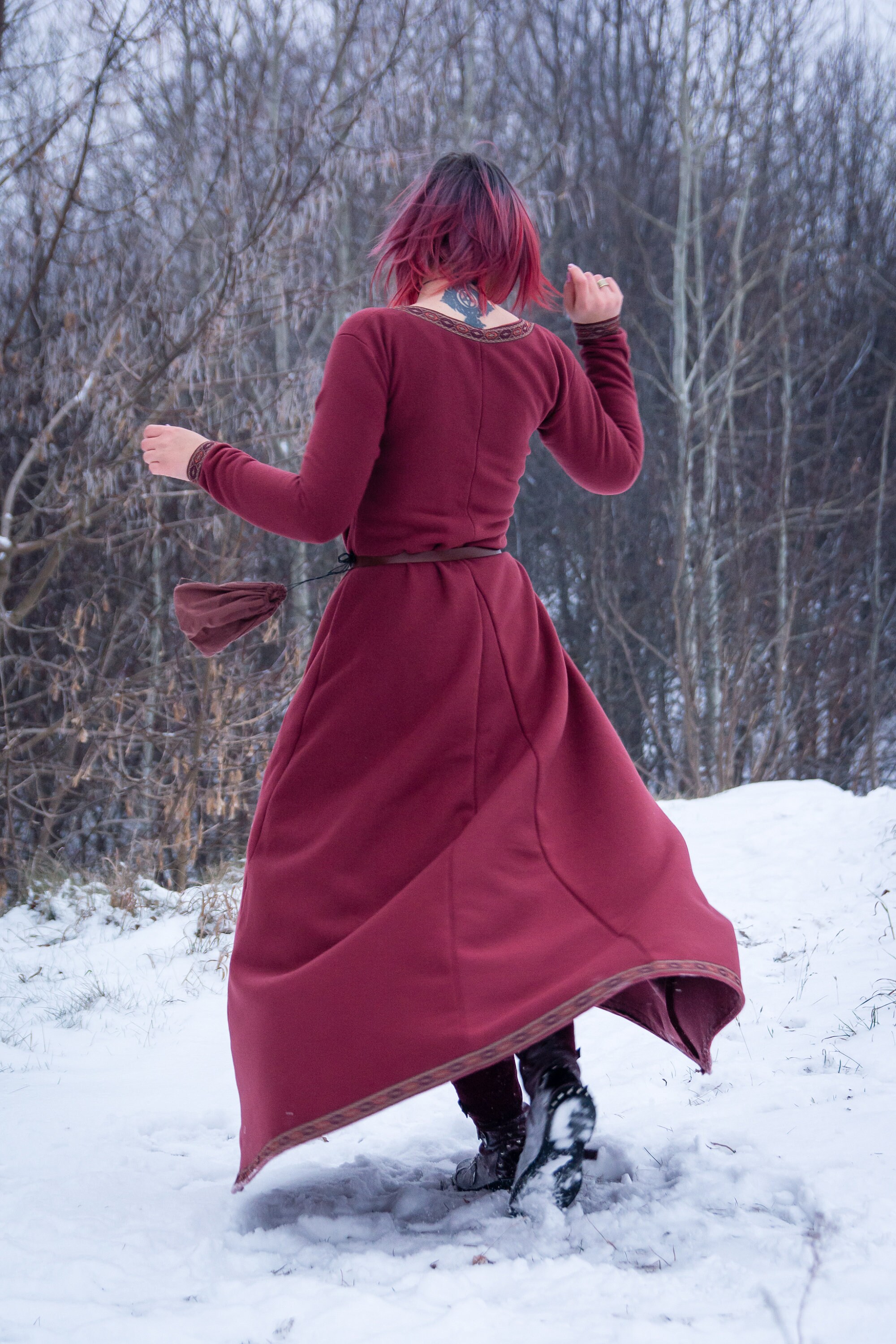 Medieval Long Dress, Simple Viking Dress, Historical Dress, Warm Winter Dress, Fantasy Dress, Celtic Dress, Medieval Woman Costume