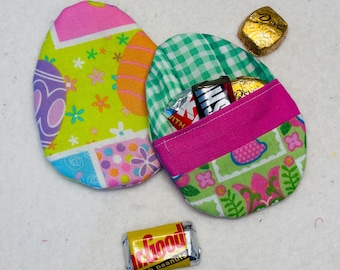 Fabric Easter Eggs: Reusable Fillable Eggs, Set of 6