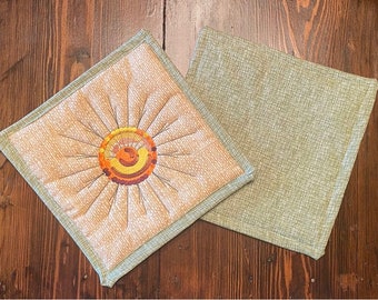 Southwest Sun Potholder: Embroidered Kitchen Decor, Heat Resistant