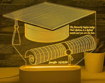 Master Degree Graduation Gift, Personalized Lamp, LED Light, Masters Degree Gift, Masters Degree Graduate, Grad Gift, Master Abschluss, 修士号