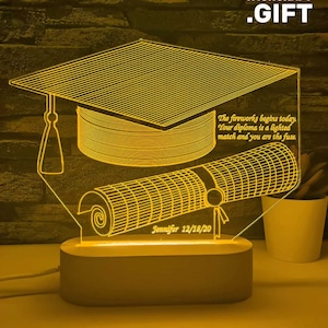Regalo de graduación de maestría, lámpara personalizada, luz LED, regalo de maestría, graduado de maestría, regalo de graduación, graduación de maestría, 修士号