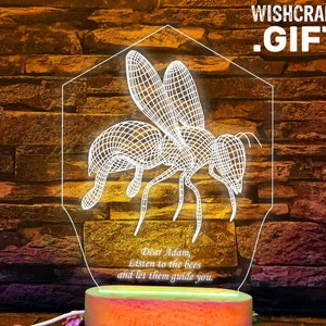 Gift for Beekeeper, 3D Bee Lamp, Gifts for bee lovers, Farmhouse bee, Bee Stuff, Bee Decor, Save the Bees, Honey Bee Gift, Bee Decorations