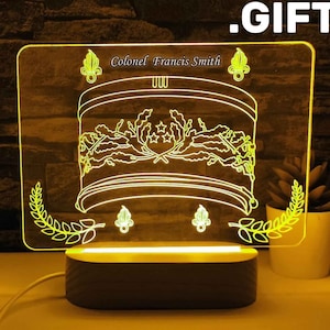 French Foreign Legion LED Lamp: Personalized Legionnaire Gift
