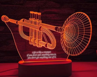 Trompete LED-Lampe: Musiker-Geschenk, Farbwechsel Schreibtischleuchte