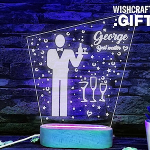 Personalisierte Kellner LED Lampe: Restaurant Personal Geschenk