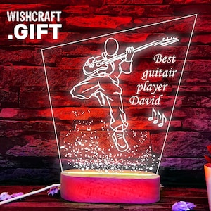 Personalized Guitar Player LED Lamp: Musician Gift