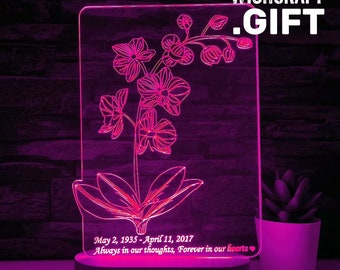 Orchid Lamp, Flower Light, Gift for Her, Orchid Light, Flower Lamp, Women's day gift, Orchid Lamp, Orchid Gift, Mother's day Gift